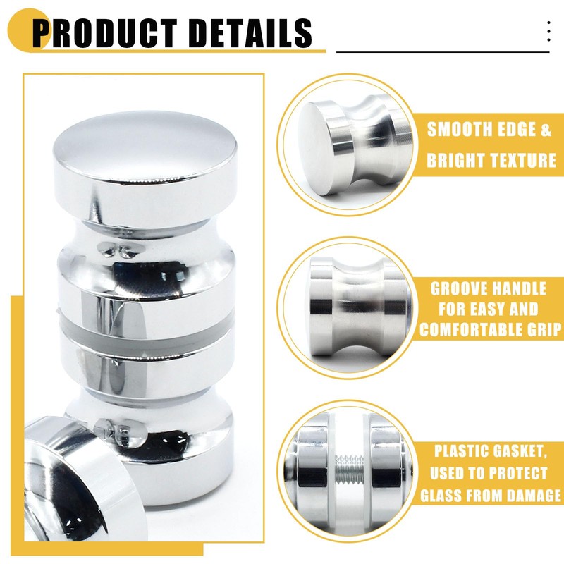 Kyuionty 2 Pack Shower Glass Door Handle, Stainless Steel Shower