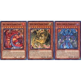 YuGiOh GX Legendary Collection 2 Single Card Ultra Rare Set of the 3 Sacred Beast Cards Uria, Hamon Raviel