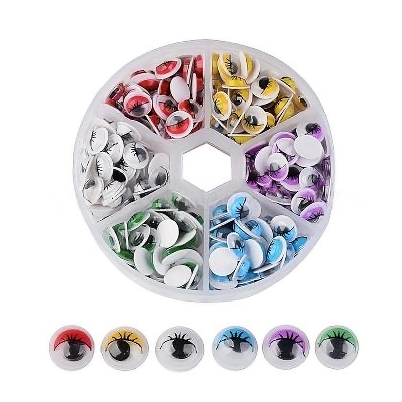 Craft County 300 Pcs Googly Eyes Multi Color 8mm Plastic