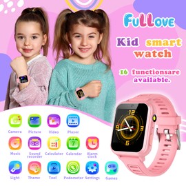 Girl Gifts Age 6 7 8 9 Kid Smart Watch: Presents 6-10 Year Old Girls Kids Learning Watch Birthday Gift 7 8 9 10 Year Old Girls Toy Reminder Game Watch Kids Age 10-12 Girl (Pink)
