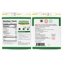 Organic Veda Moringa Tea Bags - 100% Organic Dried Green Moringa Tea Leaves - Caffeine Free Herbal tea with Vitamins, Antioxidants - Support Digestion, Immunity - Vegan, No Gluten - 30 Pyramid Tea Bags