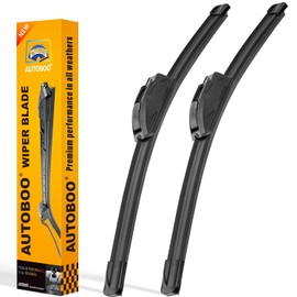 AUTOBOO - Limpiaparabrisas de 24 y 18 pulgadas (paquete de 2), limpiaparabrisas de calidad OEM premium para todas las estaciones, limpiaparabrisas estable y silencioso
