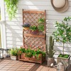 Giantex Raised Garden Bed with Trellis, 60” Wooden Planter Container