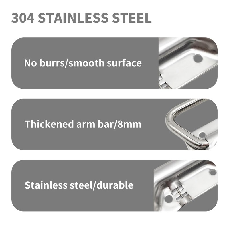 2 Pack Loaded Pull Handles, Heavy Duty Stainless Handles, Lifting