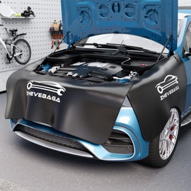 3 Pcs Fender Covers for Mechanics, Microfiber Leather Car Fender Protector Mats for Mechanics with Hooks & Strong Sew in Magnets for Sedans Trucks SUVs Station Wagon -L