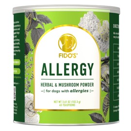 Fido's Herbal Allergy And Itch Relief For Dogs - No Fillers & Binders - 3.61oz Sensitive Stomach Dog Immune and Allergy Supplement - Best Itchy Skin Relief For Dogs from Pollen, Grass & Food Allergies