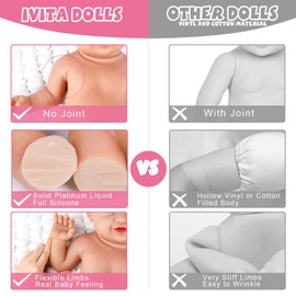 IVITA 12 inch Full Body Silicone Baby Dolls, Not Vinyl Dolls, Soft Newborn Silicone Dolls Realistic Full Silicone Baby for Collectible Dolls Baby Gifts Teaching Dolls - Boy