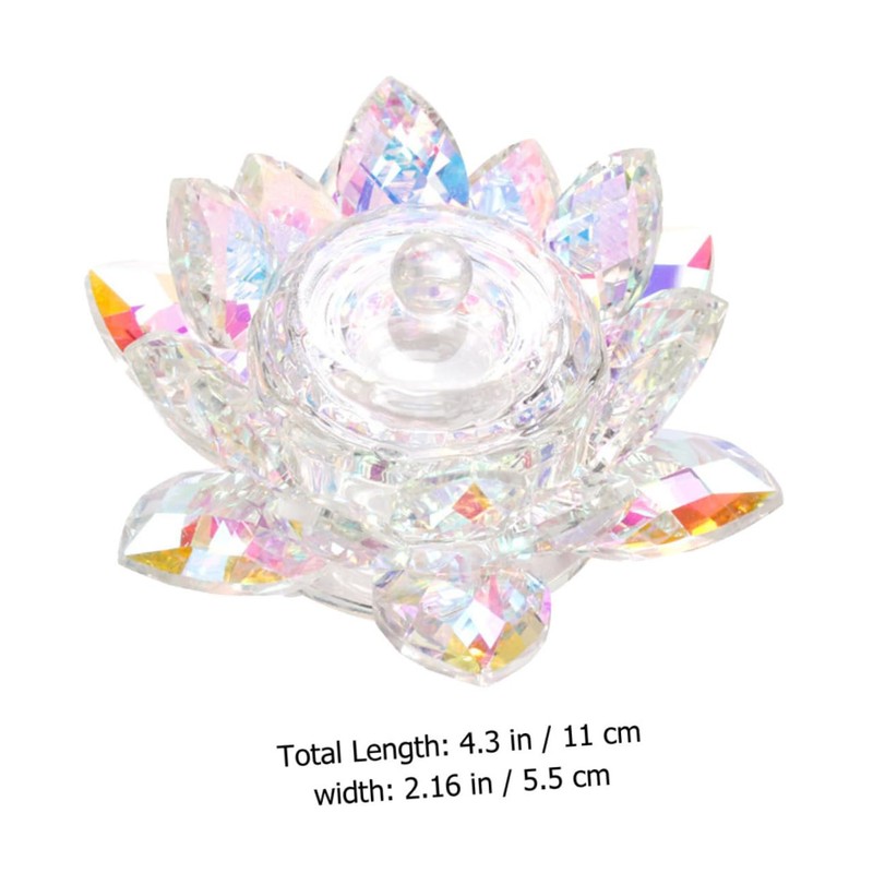 VICASKY Elegant Crystal Nail Art Wash Cup with Lid Lotus