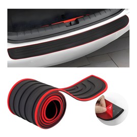 Yourkar Car Rear Bumper Guard, Anti-Scratch Auto Trunk Door Entry Protector, Non-Slip Bumper Protection Strip for Most Cars, SUVs, Trucks, Universal Exterior Car Accessories (Black&Red, 35")