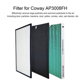 Air Purifier Replacement Filter, AP-3008FH Replacement Filter Set, 1 Primary Filter, 1 HEPA and 1 Honeycomb Filter 3 Layer Filter Combination, Compatible with Coway AP3008FH