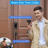 BEBASIA Fingerprint Door Lock for Front Door with Handle Set,