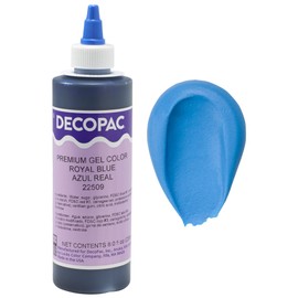 DECOPAC Premium Gel Food Color, Edible Coloring For Use with Buttercream or Whipped Icing, Fondant & Piping Gel, Highly Concentrated Gel, 8oz - Royal Blue