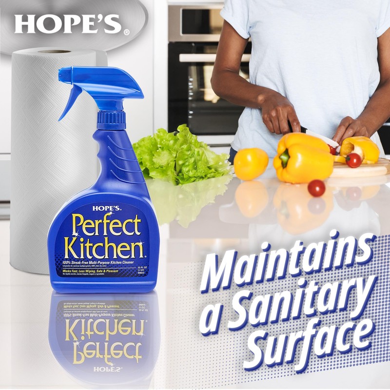 HOPE'S Perfect Kitchen Cleaner Spray - 32 Oz No-Residue All