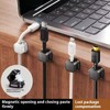 Magnetic Cable Clips, 6-Pack Desktop Cable Management Holders, Black and