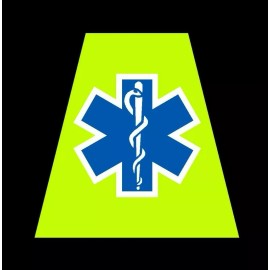 Reflective Fluorescent Yellow EMS Star of Life Fire Helmet Tetrahedron Tet