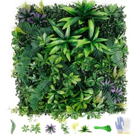 Artificial Boxwood Panels, 20"x20" 6pcs Grass Wall Panels, Greenery Wall with UV Protection, Grass Backdrop for Privacy Fence Screen Outdoor Indoor Wedding Decor Garden Backyard