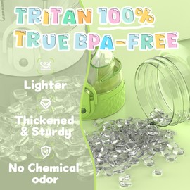 OLDLEY 17oz Kids Motivational Water Bottle, Leak-Proof Tritan BPA-Free, Reusable for School Girls & Boys, Silicone Straw, Parrott Green