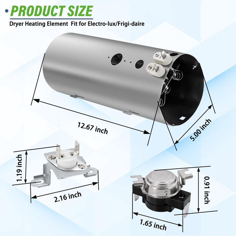Dryer Heating Element Kit Fit for Frigi-daire/Electro-lux FAQE7001LW0 FAQE7001LW1 FAQE7011KR0