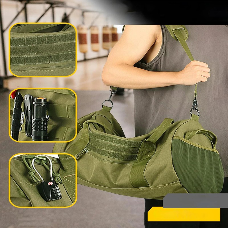 Tactical Duffle Bag Waterproof Gym & Travel Bag with MOLLE