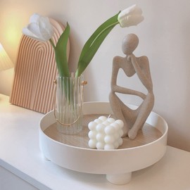 Dnoifne The Thinker Sculpture, Aquarium Ornaments, Abstract Sculpture Statue, Gift Art Decorative, Home Decor Figurine (Left, Large)