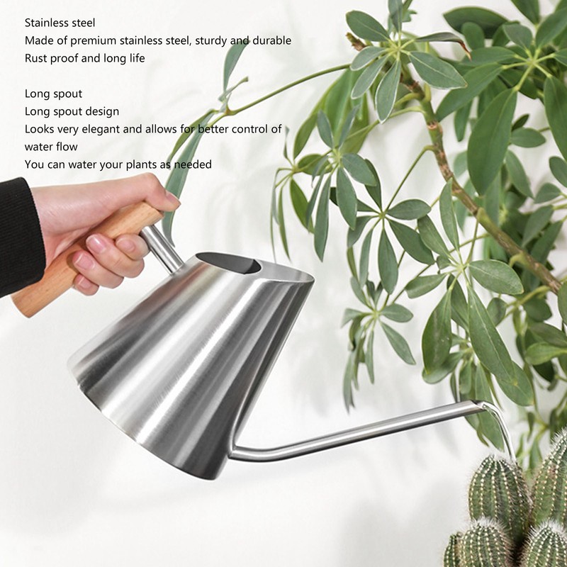 Watering Can with Long Spout Rustproof Stainless Steel Watering Pot
