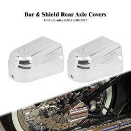 HDBUBALUS Bar Shield Rear Chrome Axle Covers Swingarm For Harley Softail Slim Deluxe 08-17