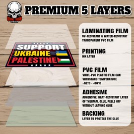 I Stand with Palestine Ukraine | Bumper Sticker or Car Magnet | Free Palestine Ukraine Gaza Magnetic Bumper Sticker for Trucks Vans Door Cars [7.5x3.75]