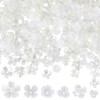 SUNNYCLUE 1 Box 600 Pieces White Flower Beads Transparent Flowers