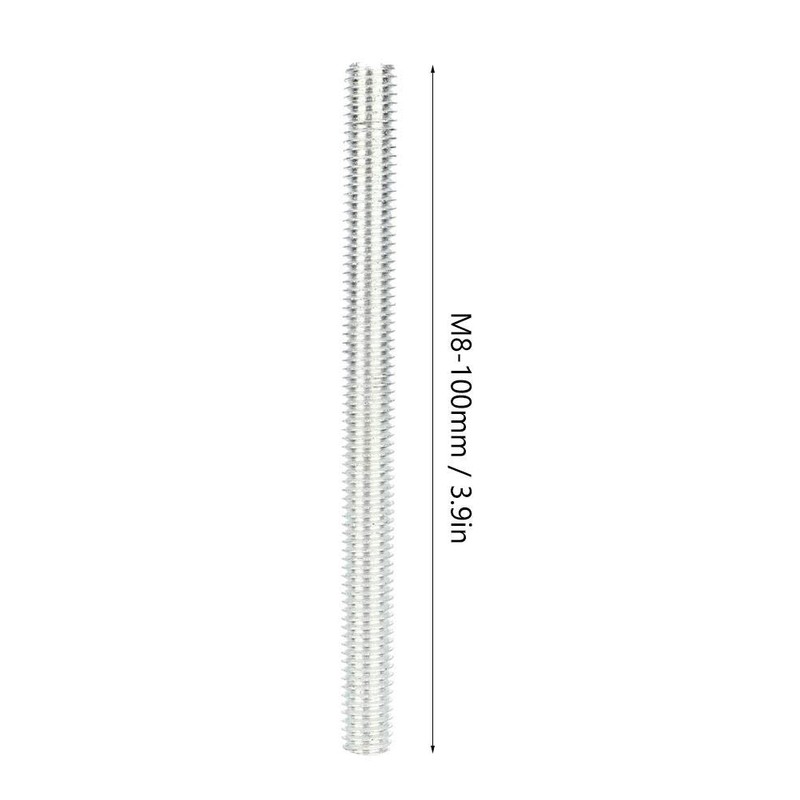 Pack of 10 M8 Threaded Rod, M8 x 100 mm