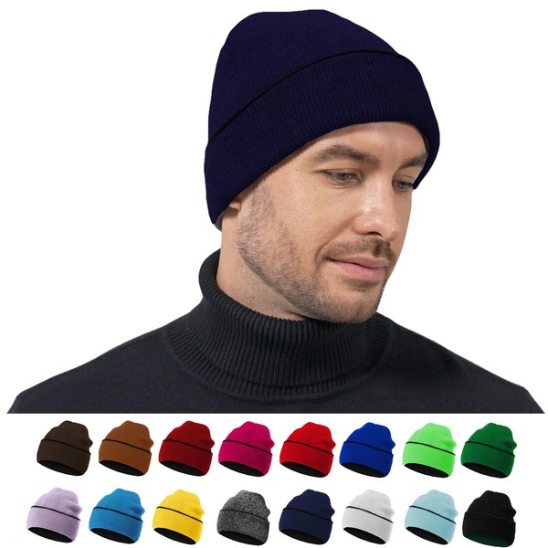 ZOORON 1Pack Unisex Reversible Beanie for Men Women Men's Warm