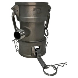 Gloxco Camlock Fitting, Type DD with 3/4" Pipe Tap, Stainless Steel, 3" Female Camlock Coupler x 3" Female Camlock Coupler, (CAM-3030-DDPT07-SS)