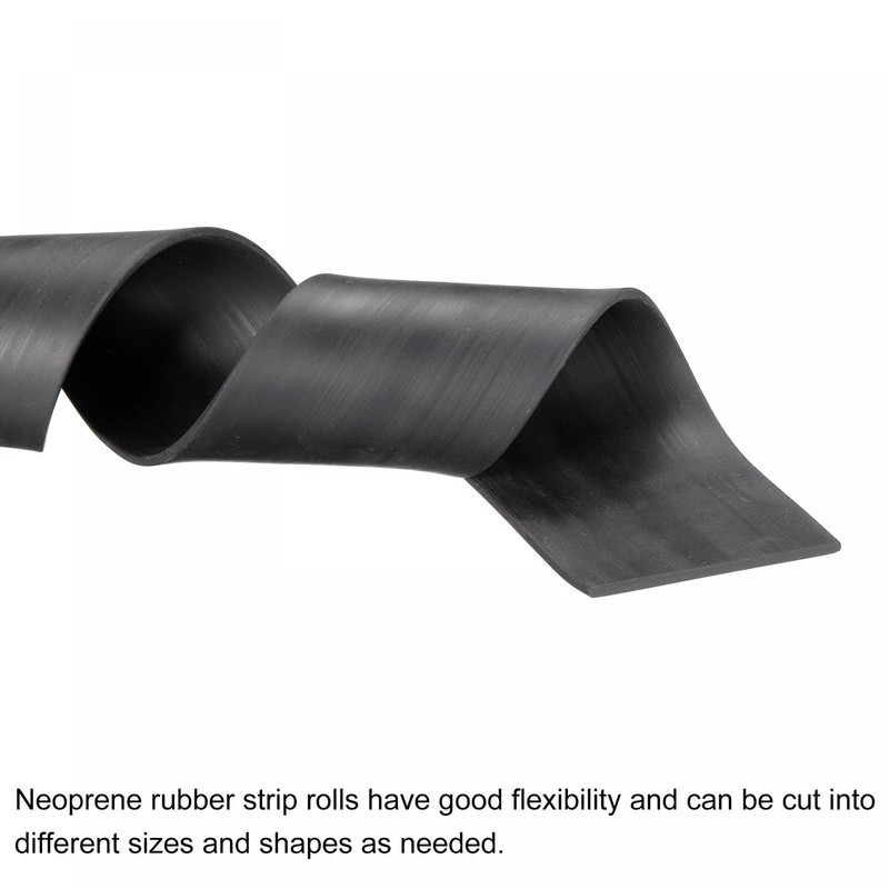 sourcing map Neoprene Rubber Sheet Rolls 3mm(T) x60mm(W) x2m(L), Solid