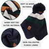 PEECABE Toddler Winter Hat Boys Girls Striped Knitted Beanie Pompom