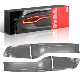 Smoked Tail Light Lens Cover Protectors Compatible with 2015-2024 for Dodge Charger Models - ABS Plastic, Gloss Black Finish, Easy No-Drill Installation