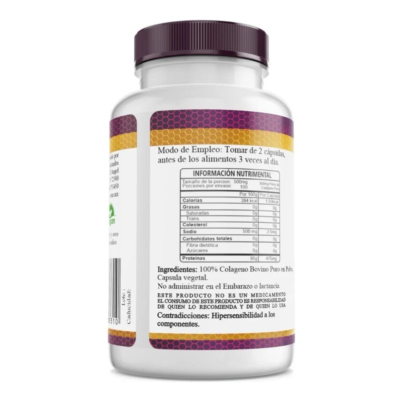 Colageno Puro Hidrolizado 100 Capsulas Sabor