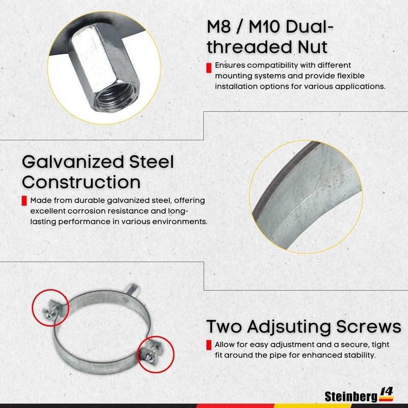 Steinberg14 - Ducting Clamp 100mm / 4'' - Galvanized Steel