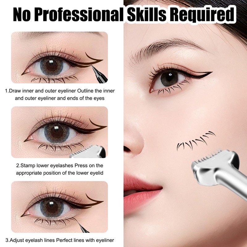Lower Lash Stamp, Eyeliner Stamp Eyelash Stamp 2 in 1