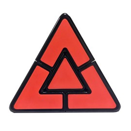 Oostifun Gobus 2x2 Double Triangle Pyraminx Cube Pyramid Puzzle Toy, Black Base with Multicoloured Patches