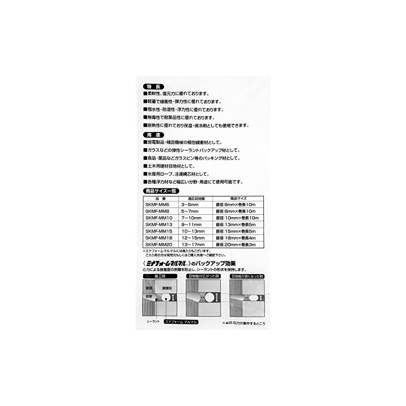 SK11 SKMF-MM20 High Foam Polyethylene Minafoam Marmar Diameter 0.8 inches