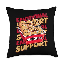 Emotional Support Happy Kawaii Chicken Nuggets Throw Pillow