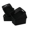 Xowine Set of 6 Weave Baskets, Plastic Storage Basket, Black