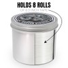 Bighorn Athletics Silver Tin Can Holder, Medium | Holds 8-rolls