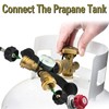 MCAMPAS Propane Tank Y-Splitter Gauge, Propane Splitter Adapter for RV