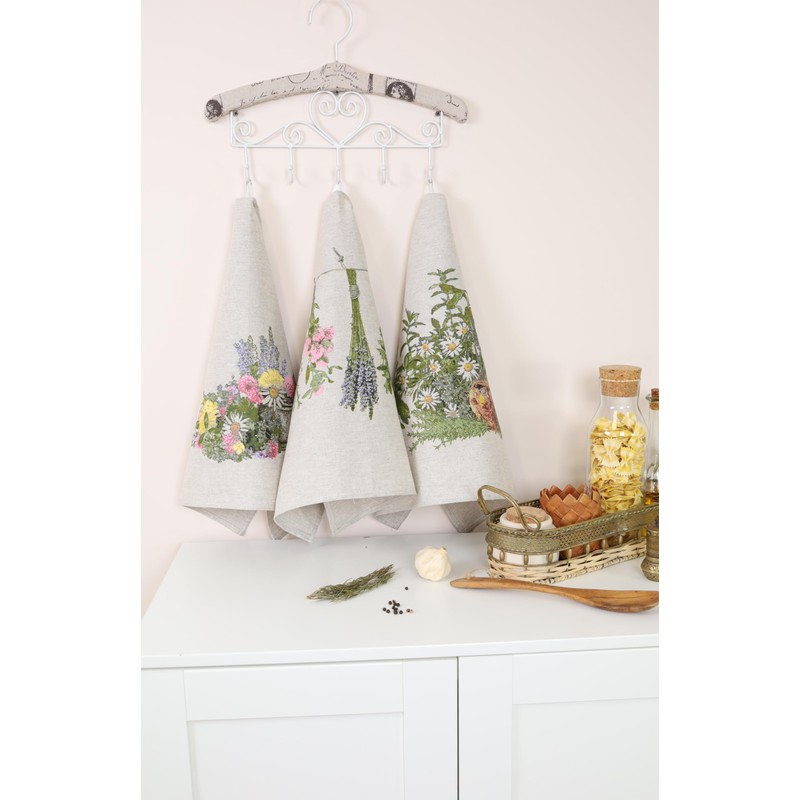 textile idea - Set of 3 Half-Linen Tea Towels 46