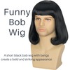 Cosela Farquaad Men Funny Short Black Bob Wig with Full