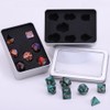 ibasenice 4pcs Dice Storage Box Metal Case with Lids Stand