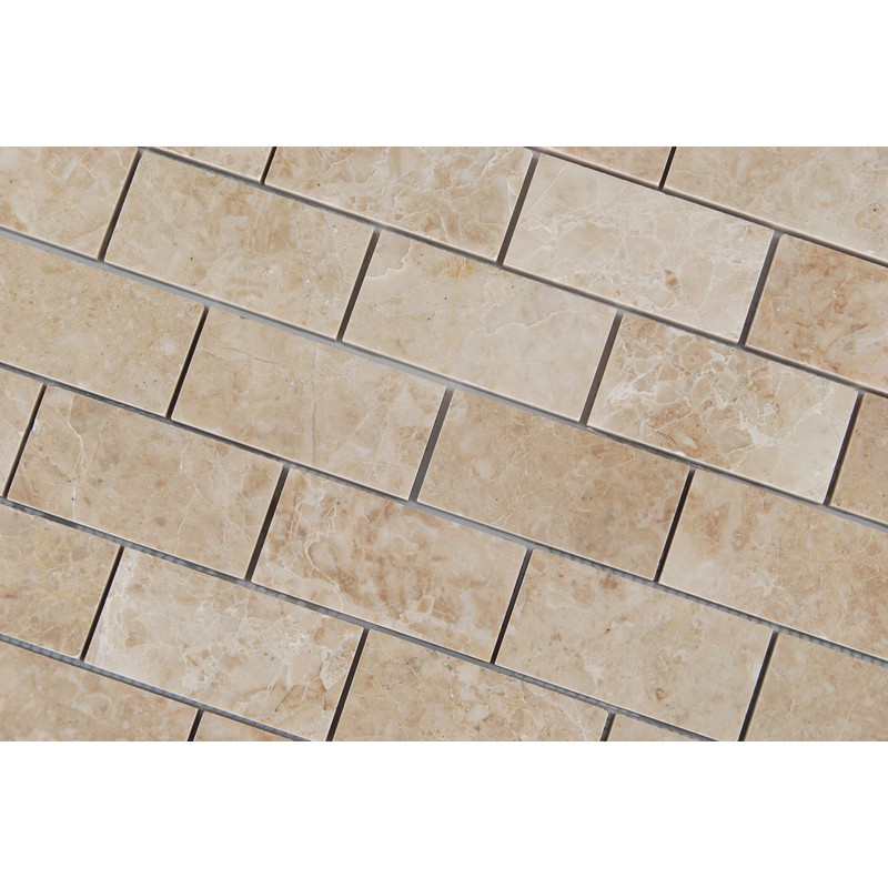 Crema Cappuccino Marble 2 X 4 Brick Polished Mosaic Tiles