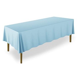 Lann's Linens - 70" x 120" Premium Tablecloth for Wedding / Banquet / Restaurant - Rectangular Polyester Fabric Table Cloth - Baby Blue