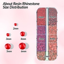 Rhinestones Bedazzling Kit: 3Pcs 10ml B7000 Jewelry Glue for Nail Art Rhinestones for Crafting, Multi-Size and Flatback Red Gems for Makeup and DIY Crafts