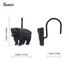 Sunlit Rustic Decorative Shower Curtain Hooks, Black Bear Shower Curtain